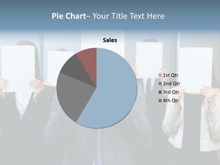 A Group Of People Holding Up White Paper PowerPoint Template