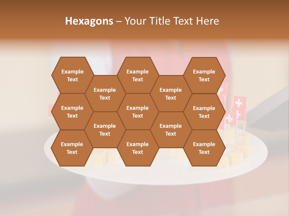 A Woman Holding A Tray Of Cheese With Swiss Flags On It PowerPoint Template