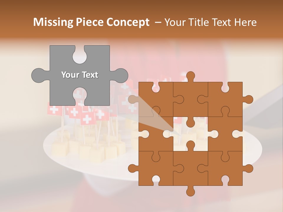 A Woman Holding A Tray Of Cheese With Swiss Flags On It PowerPoint Template