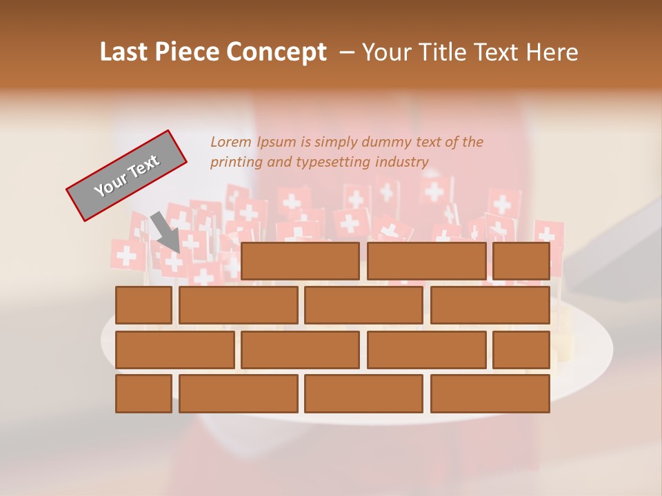 A Woman Holding A Tray Of Cheese With Swiss Flags On It PowerPoint Template