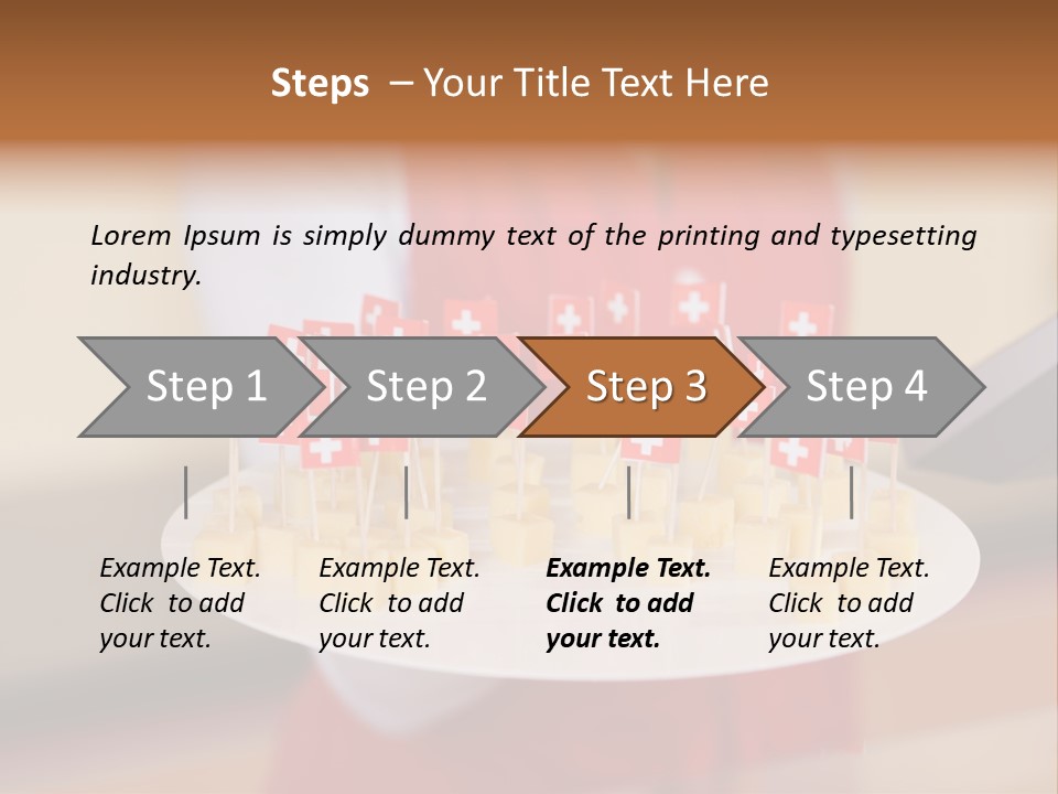 A Woman Holding A Tray Of Cheese With Swiss Flags On It PowerPoint Template