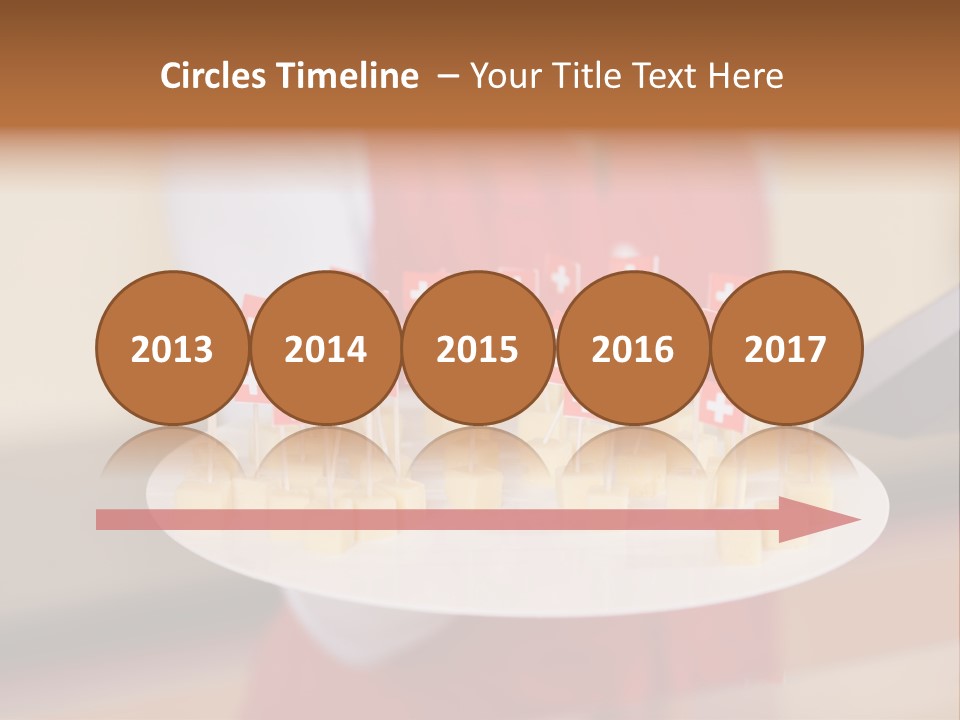 A Woman Holding A Tray Of Cheese With Swiss Flags On It PowerPoint Template