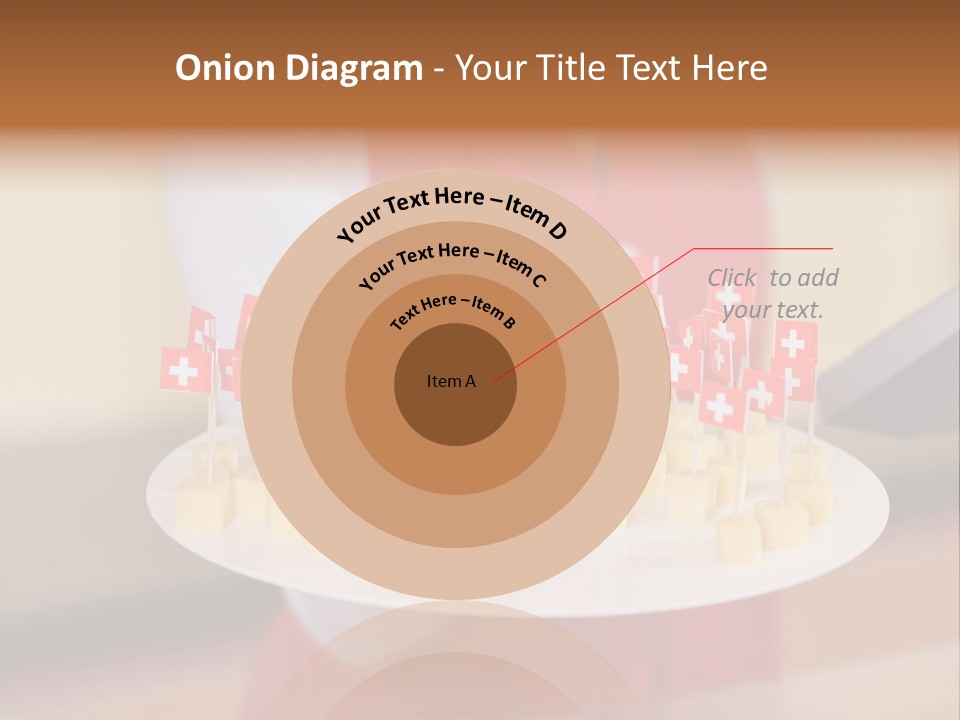 A Woman Holding A Tray Of Cheese With Swiss Flags On It PowerPoint Template