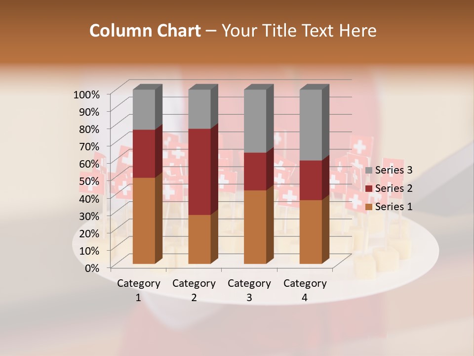 A Woman Holding A Tray Of Cheese With Swiss Flags On It PowerPoint Template