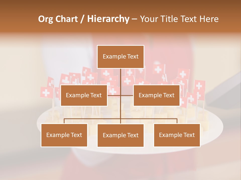 A Woman Holding A Tray Of Cheese With Swiss Flags On It PowerPoint Template