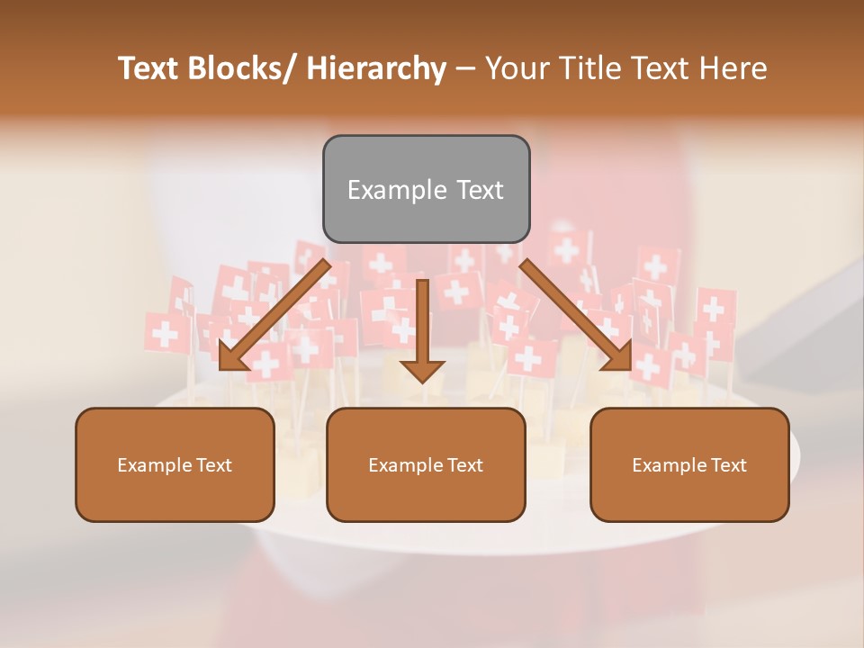 A Woman Holding A Tray Of Cheese With Swiss Flags On It PowerPoint Template