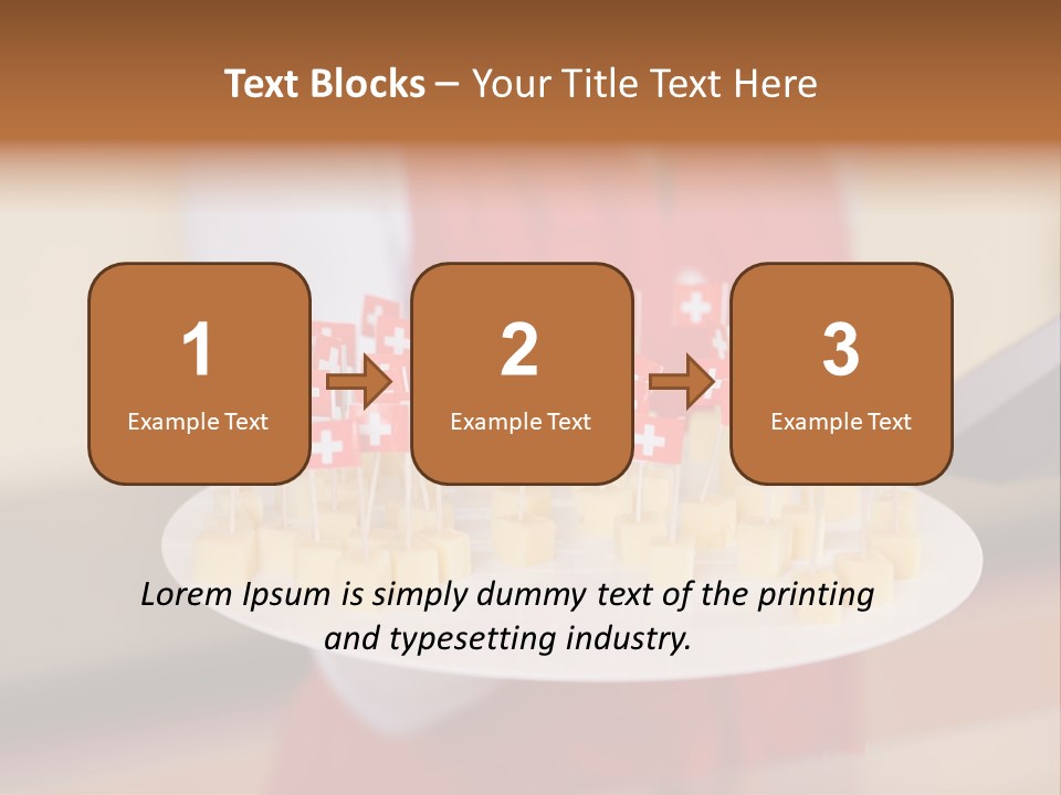 A Woman Holding A Tray Of Cheese With Swiss Flags On It PowerPoint Template