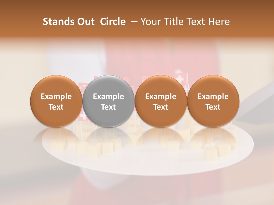 A Woman Holding A Tray Of Cheese With Swiss Flags On It PowerPoint Template