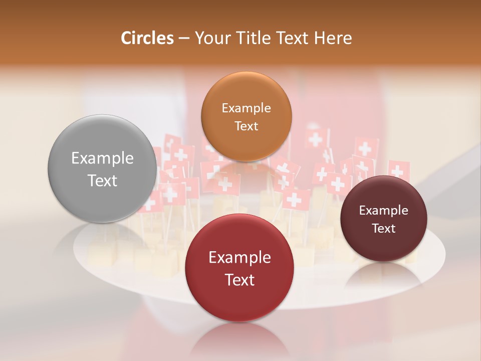 A Woman Holding A Tray Of Cheese With Swiss Flags On It PowerPoint Template