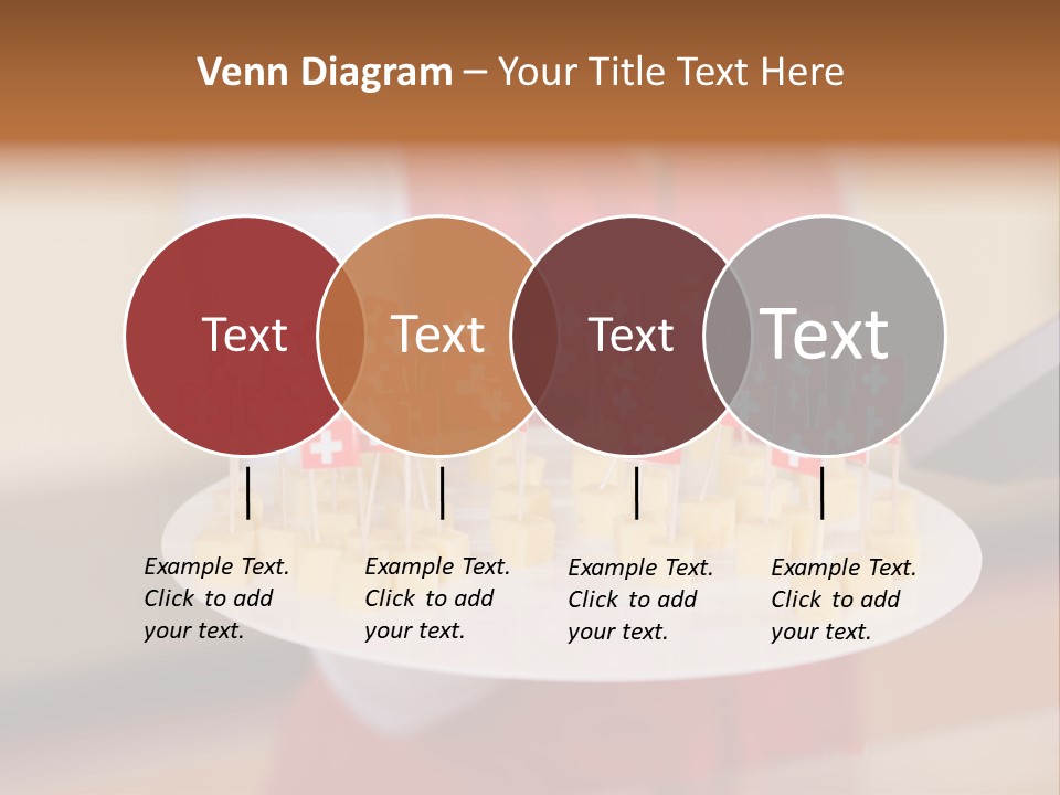 A Woman Holding A Tray Of Cheese With Swiss Flags On It PowerPoint Template