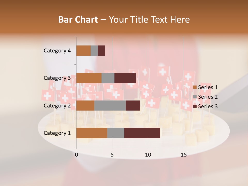 A Woman Holding A Tray Of Cheese With Swiss Flags On It PowerPoint Template