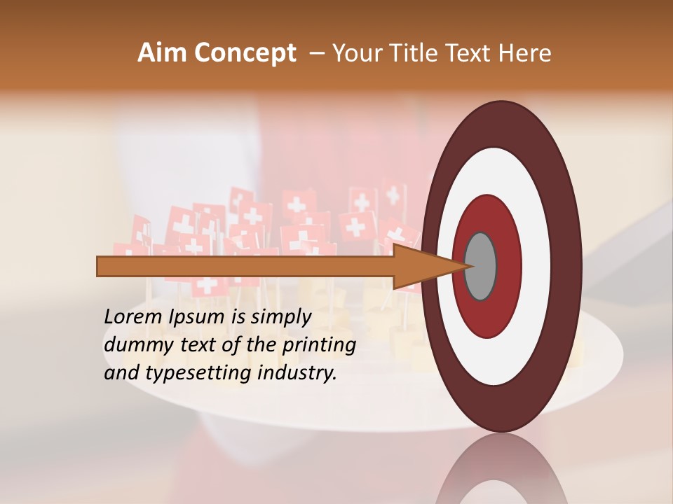 A Woman Holding A Tray Of Cheese With Swiss Flags On It PowerPoint Template