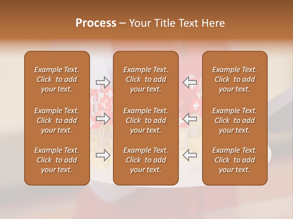 A Woman Holding A Tray Of Cheese With Swiss Flags On It PowerPoint Template