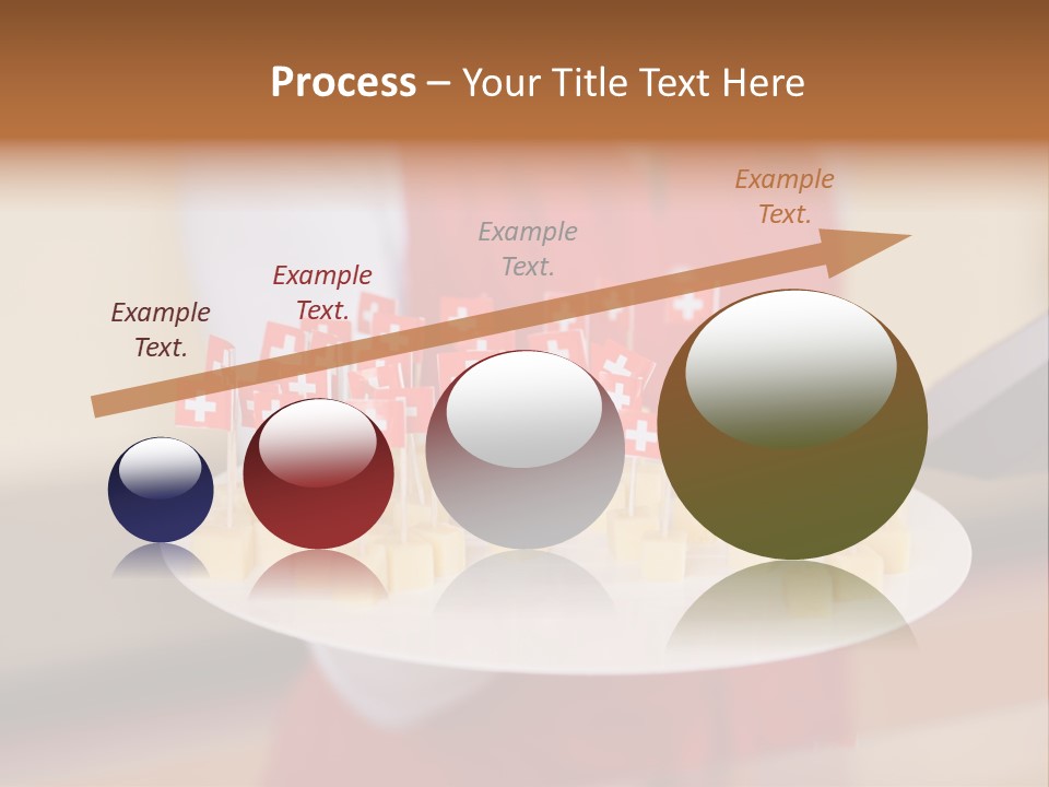 A Woman Holding A Tray Of Cheese With Swiss Flags On It PowerPoint Template