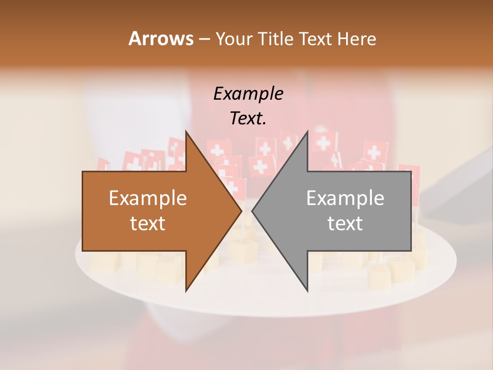 A Woman Holding A Tray Of Cheese With Swiss Flags On It PowerPoint Template