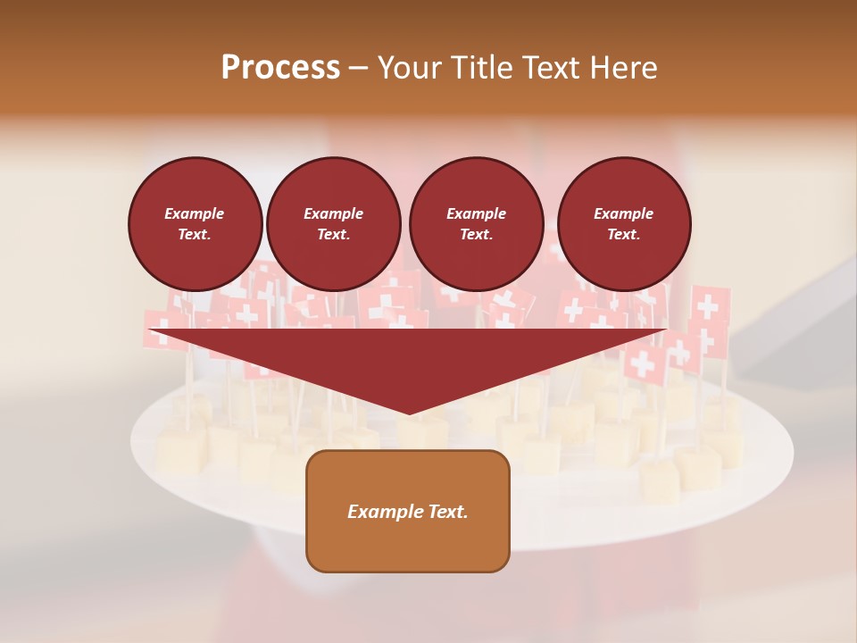 A Woman Holding A Tray Of Cheese With Swiss Flags On It PowerPoint Template