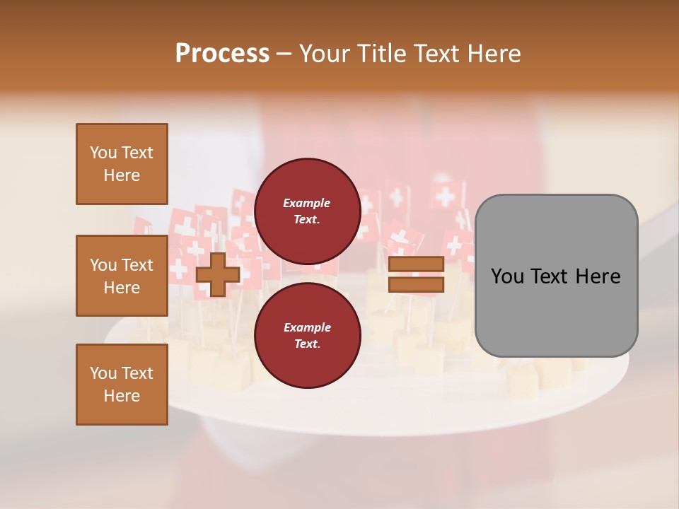 A Woman Holding A Tray Of Cheese With Swiss Flags On It PowerPoint Template