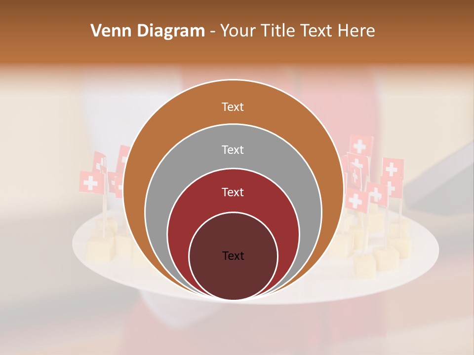 A Woman Holding A Tray Of Cheese With Swiss Flags On It PowerPoint Template