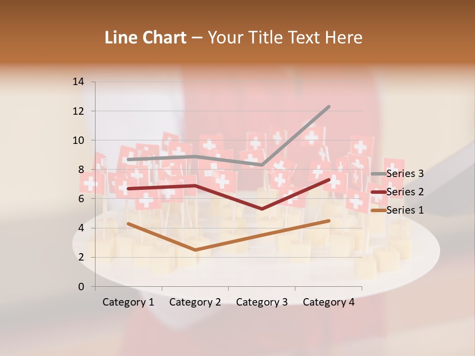 A Woman Holding A Tray Of Cheese With Swiss Flags On It PowerPoint Template