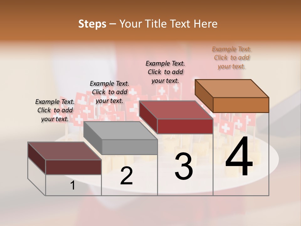 A Woman Holding A Tray Of Cheese With Swiss Flags On It PowerPoint Template