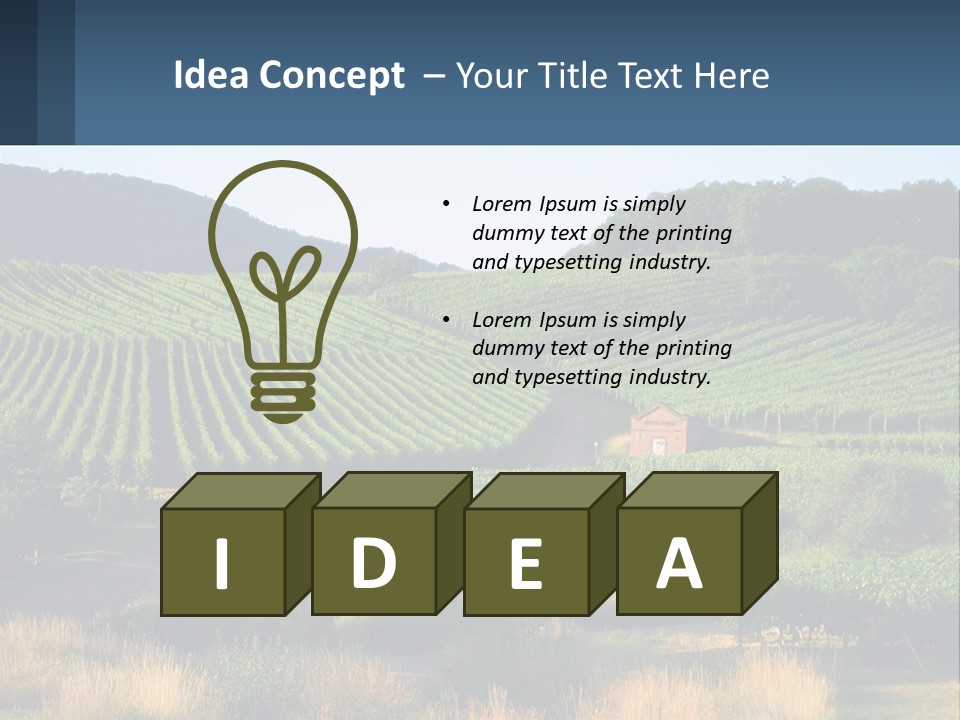 A Farm Field With A House In The Middle Of It PowerPoint Template