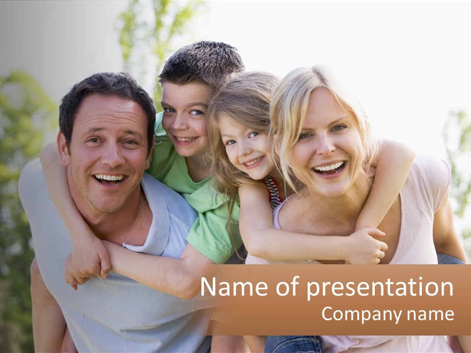 A Group Of People That Are Hugging Each Other PowerPoint Template