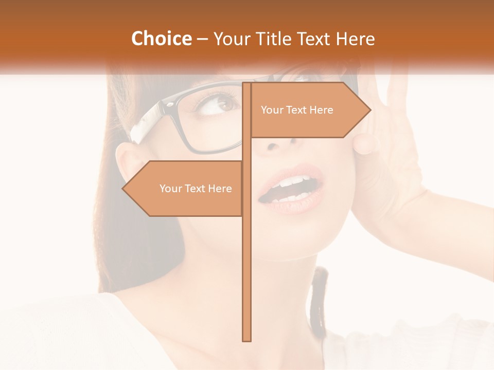 A Woman Wearing Glasses With A Surprised Look On Her Face PowerPoint Template