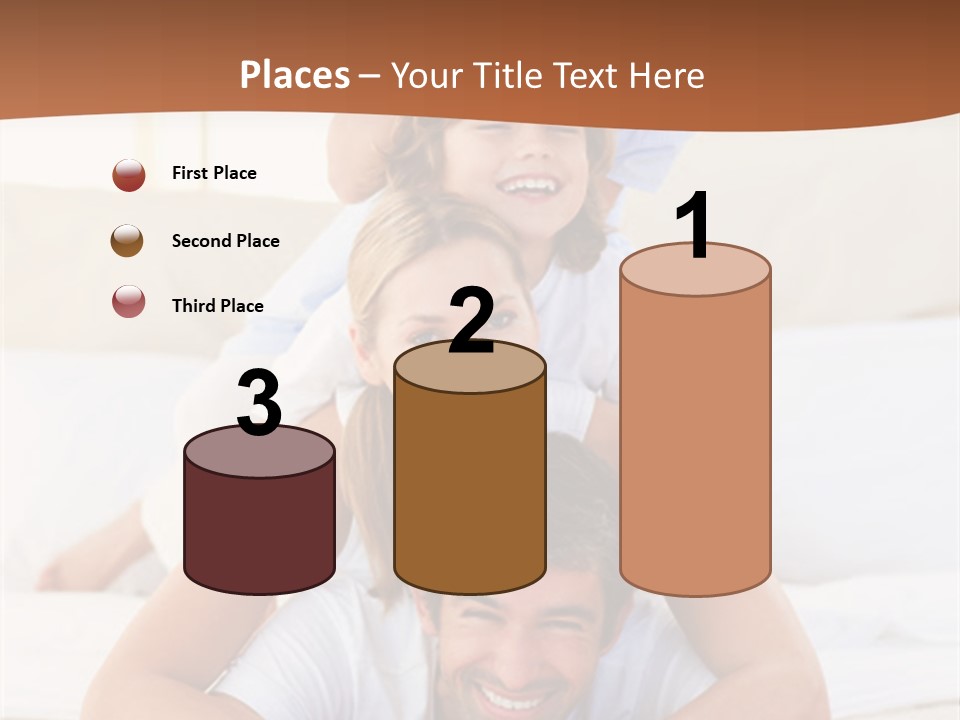 A Family Laying On Top Of Each Other On A Bed PowerPoint Template