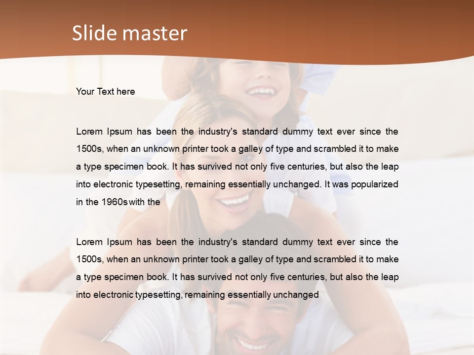 A Family Laying On Top Of Each Other On A Bed PowerPoint Template