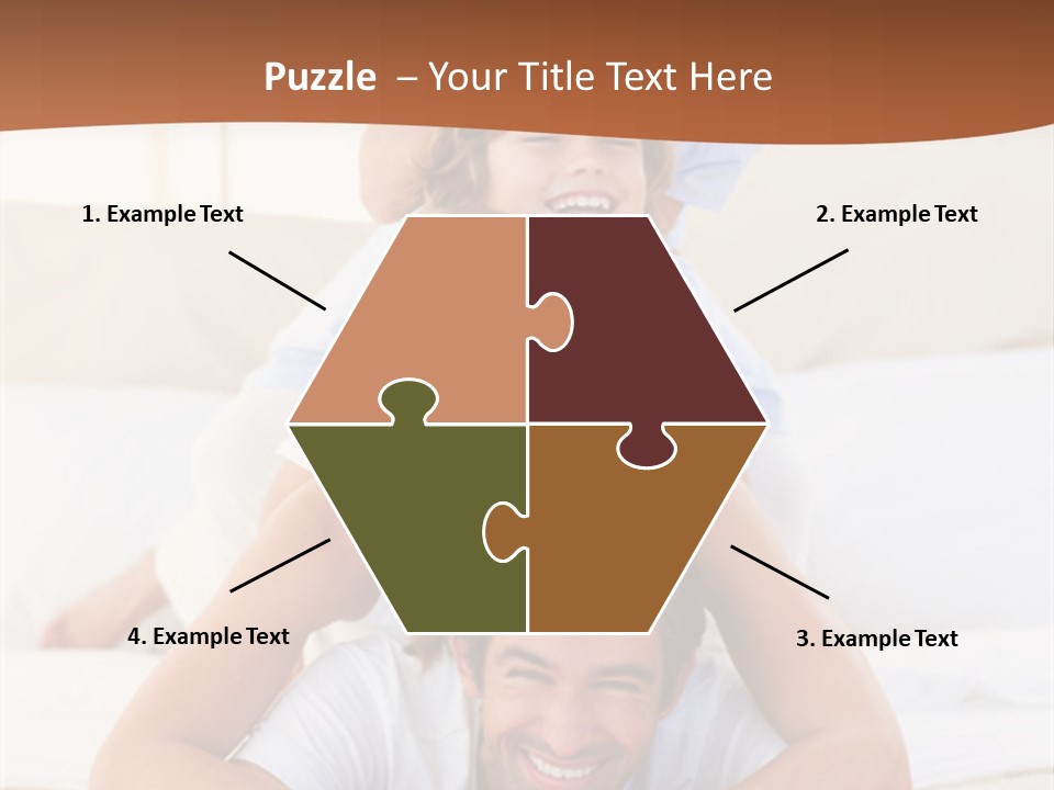 A Family Laying On Top Of Each Other On A Bed PowerPoint Template