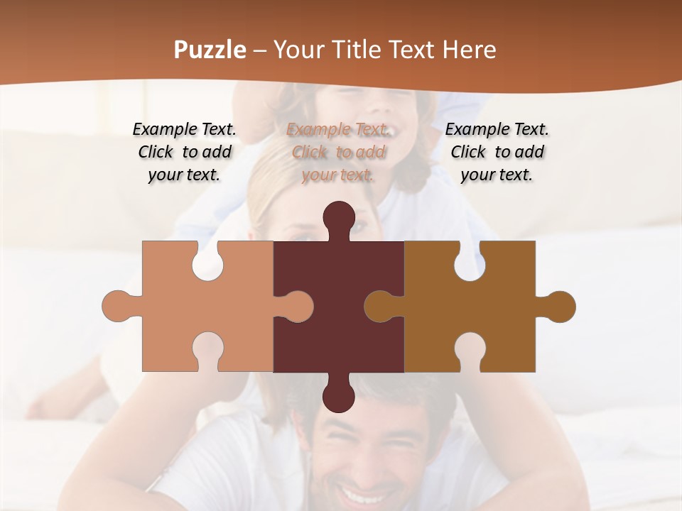 A Family Laying On Top Of Each Other On A Bed PowerPoint Template