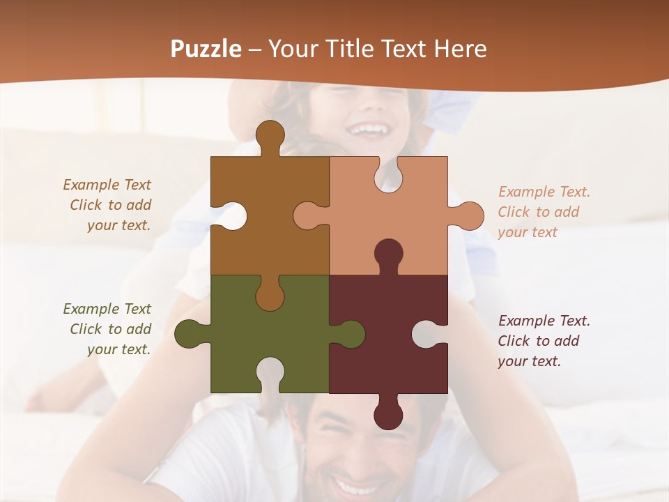 A Family Laying On Top Of Each Other On A Bed PowerPoint Template