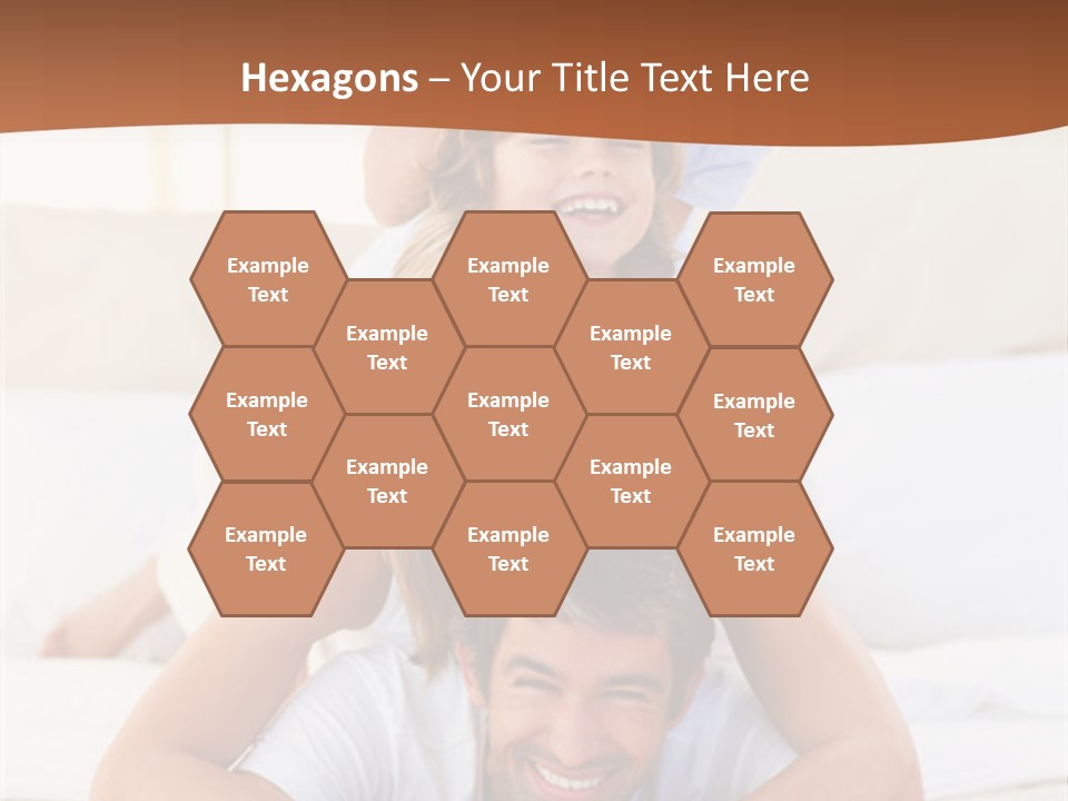 A Family Laying On Top Of Each Other On A Bed PowerPoint Template