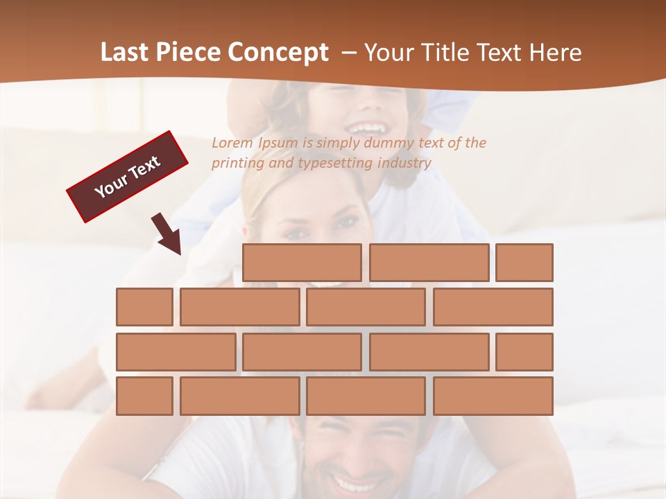 A Family Laying On Top Of Each Other On A Bed PowerPoint Template