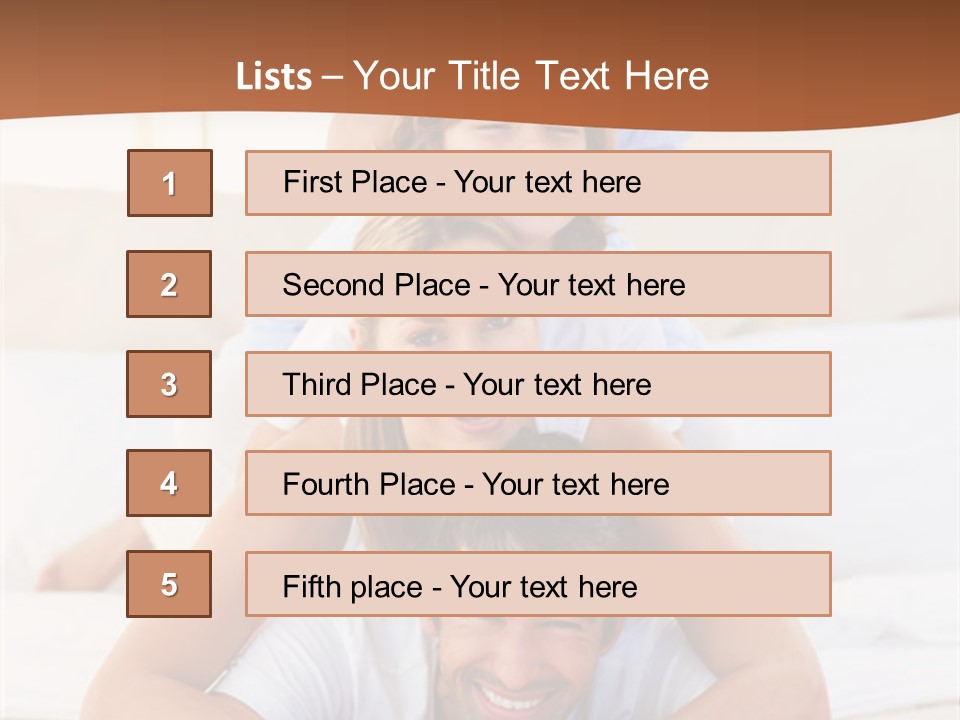 A Family Laying On Top Of Each Other On A Bed PowerPoint Template