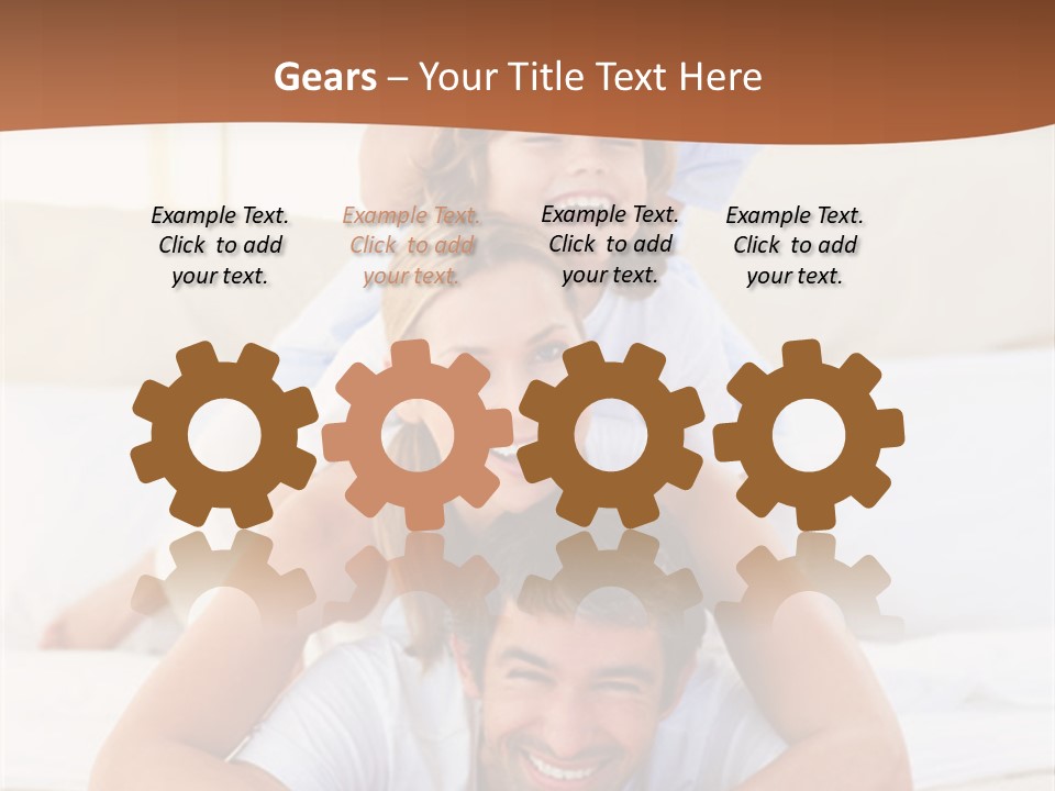 A Family Laying On Top Of Each Other On A Bed PowerPoint Template