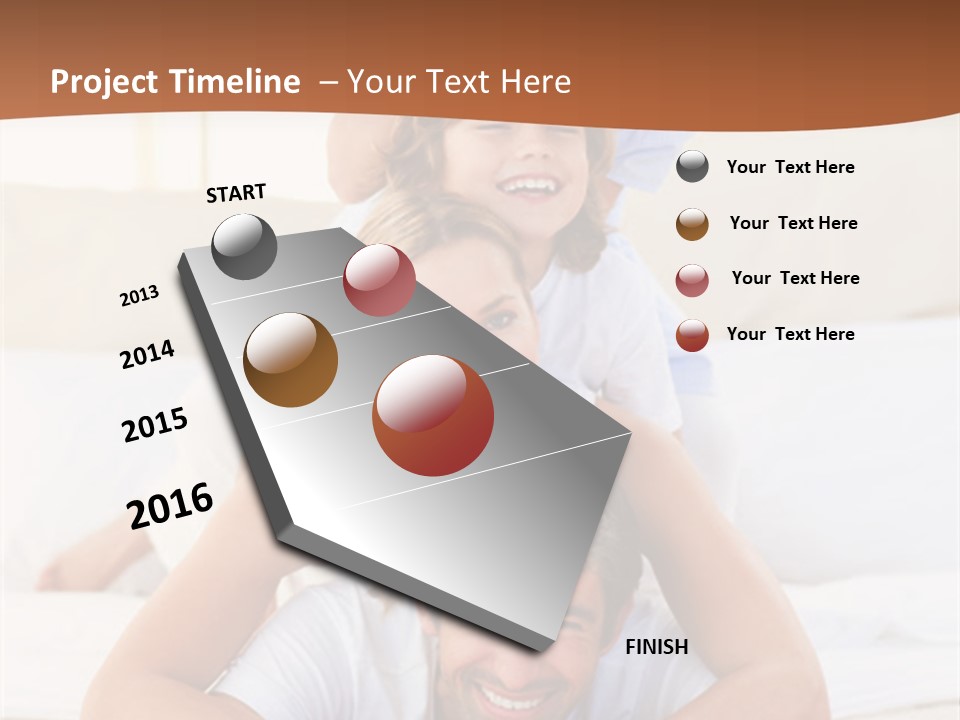 A Family Laying On Top Of Each Other On A Bed PowerPoint Template