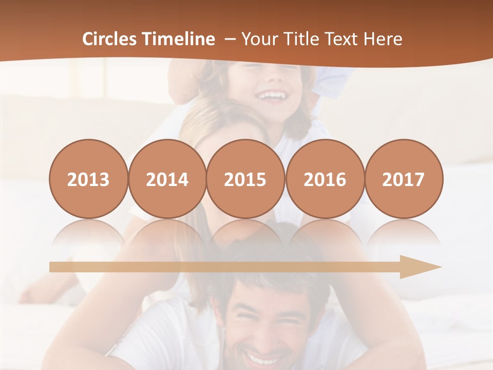 A Family Laying On Top Of Each Other On A Bed PowerPoint Template