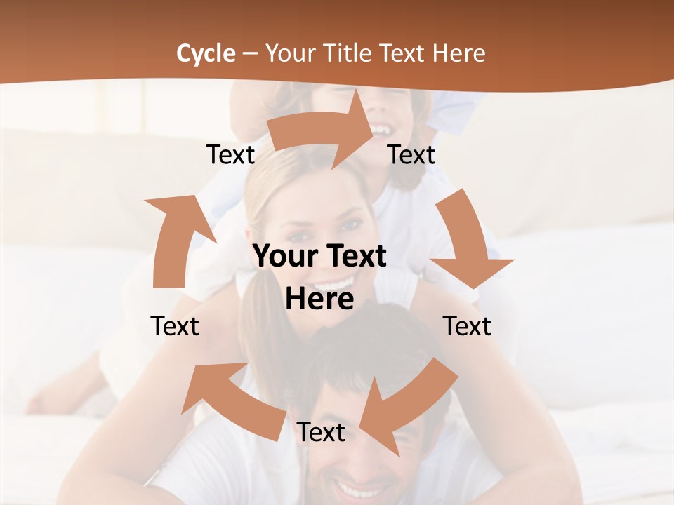 A Family Laying On Top Of Each Other On A Bed PowerPoint Template