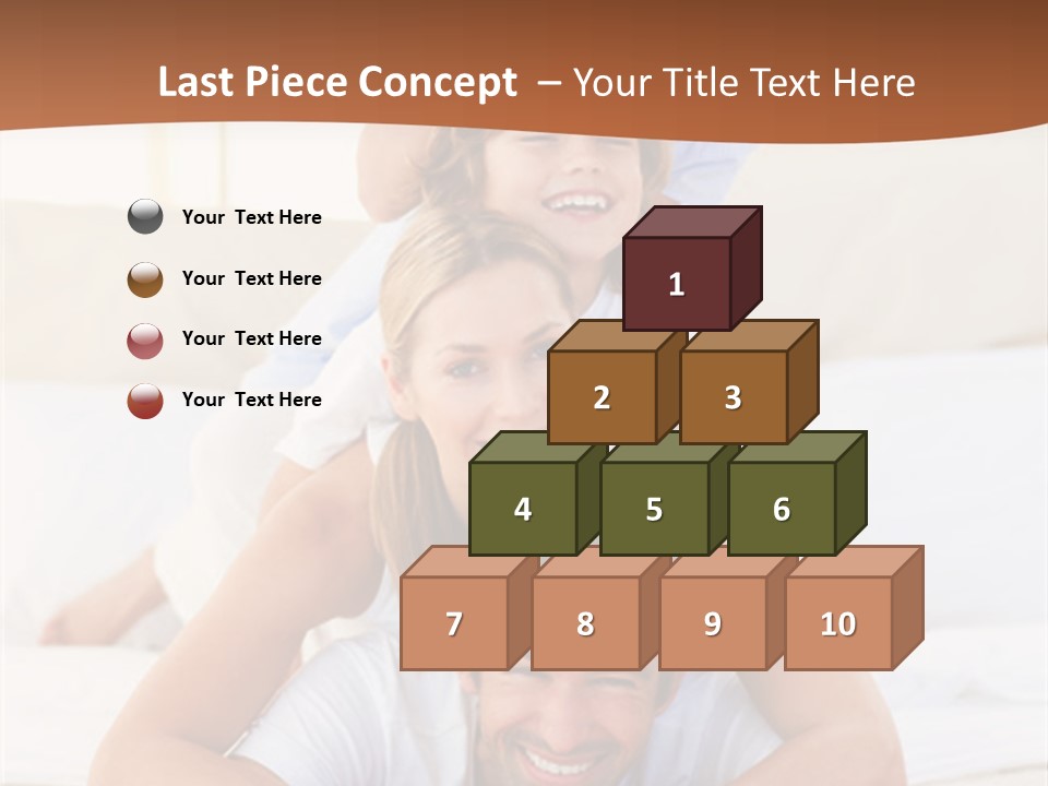 A Family Laying On Top Of Each Other On A Bed PowerPoint Template