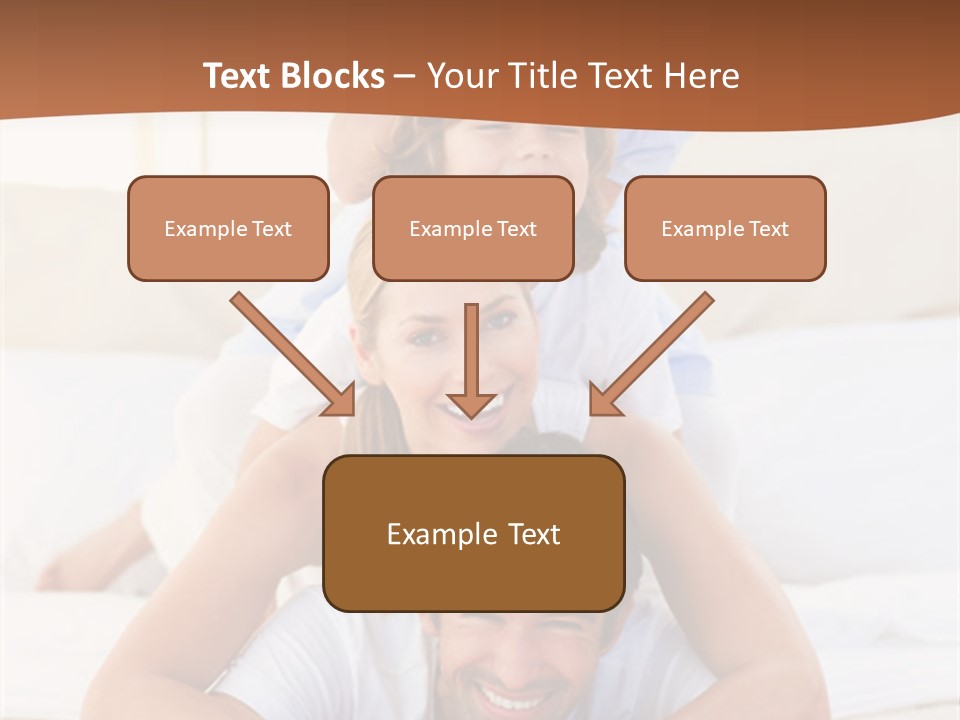 A Family Laying On Top Of Each Other On A Bed PowerPoint Template