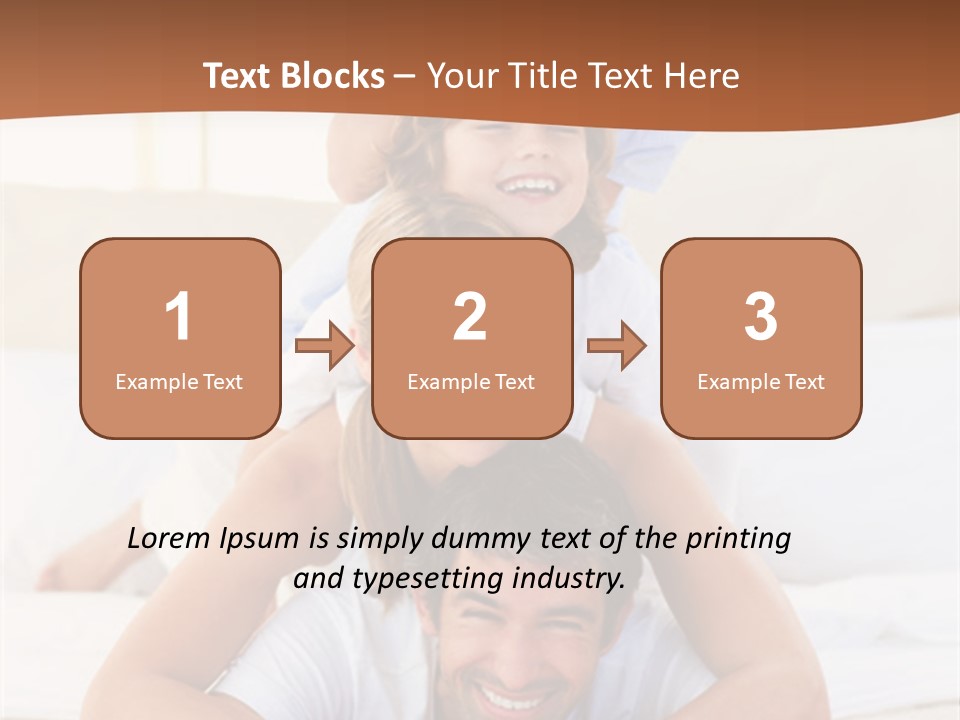 A Family Laying On Top Of Each Other On A Bed PowerPoint Template