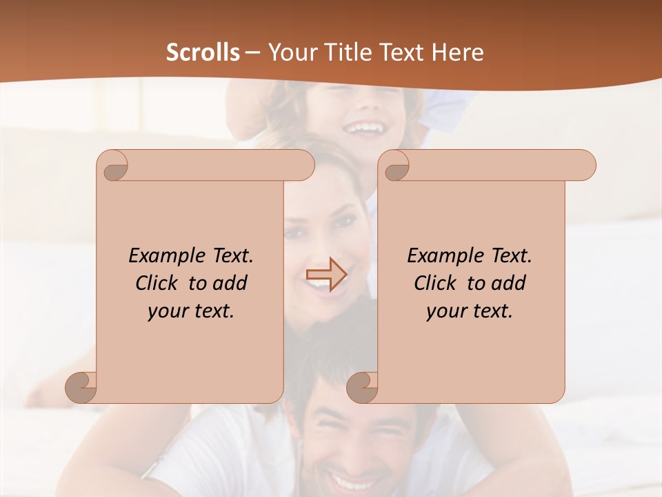 A Family Laying On Top Of Each Other On A Bed PowerPoint Template