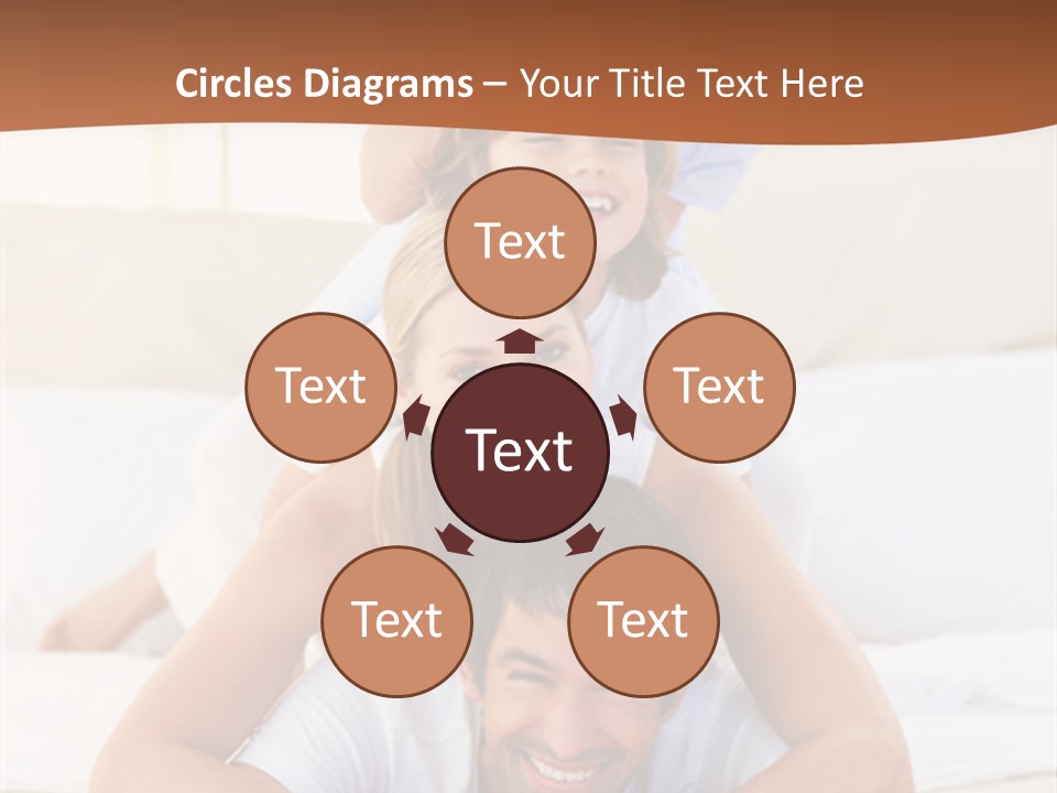 A Family Laying On Top Of Each Other On A Bed PowerPoint Template