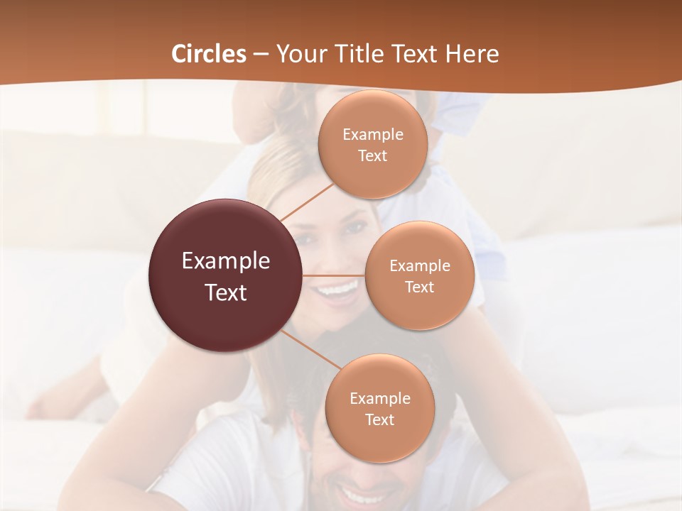 A Family Laying On Top Of Each Other On A Bed PowerPoint Template