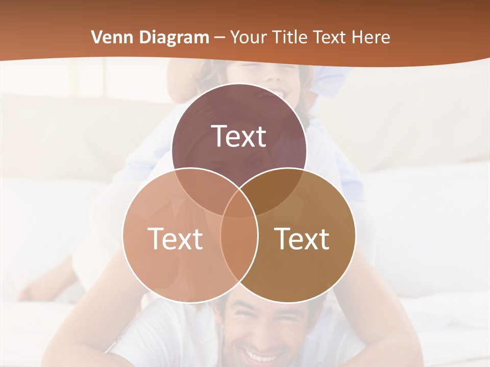 A Family Laying On Top Of Each Other On A Bed PowerPoint Template