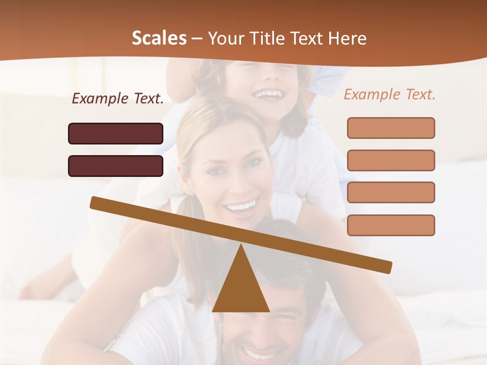 A Family Laying On Top Of Each Other On A Bed PowerPoint Template