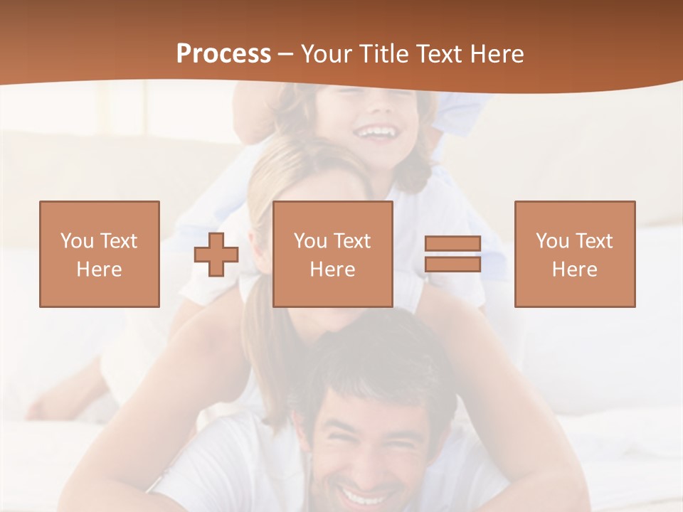 A Family Laying On Top Of Each Other On A Bed PowerPoint Template