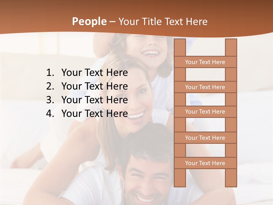 A Family Laying On Top Of Each Other On A Bed PowerPoint Template