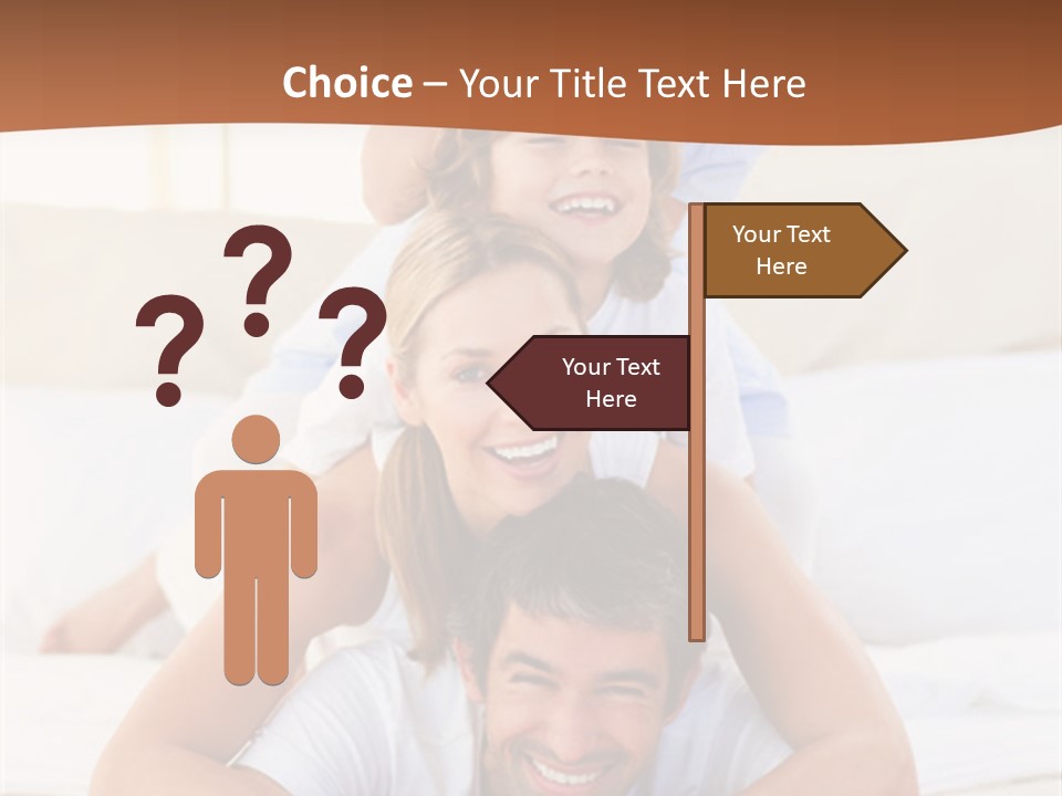 A Family Laying On Top Of Each Other On A Bed PowerPoint Template